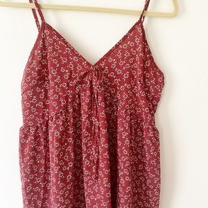 Shein Red Floral Pattern Babydoll Dress Size Large NWOT